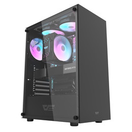  Darkflash DK100 Tempered Glass ATX/M-ATX/MINI-ITX  Gaming PC Case Black